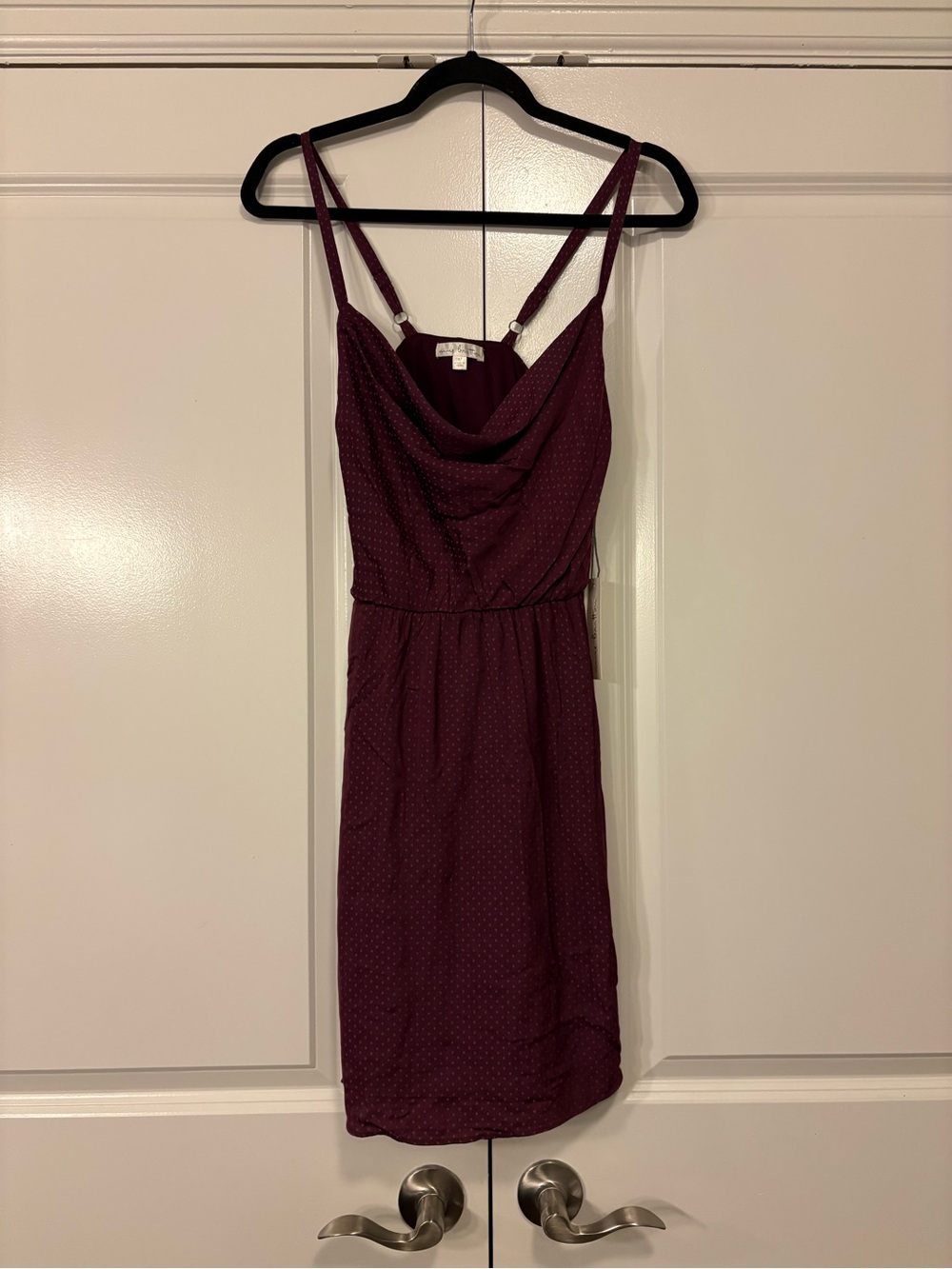 Women's Sleeveless Cowl Neck Burgundy Dress